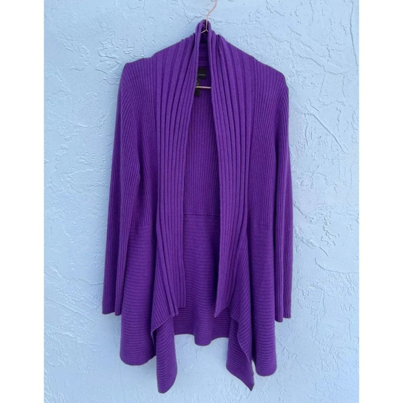 Fenn Wright Manson Womens Open Asymmetrical Draper Cardigan Purple Sz 2X/2XL - Picture 1 of 8